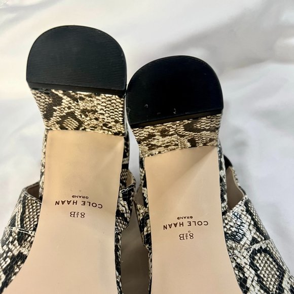 Cole Hann Snake Skin Cross Strap Pumps 8 1/2 - Picture 6 of 6